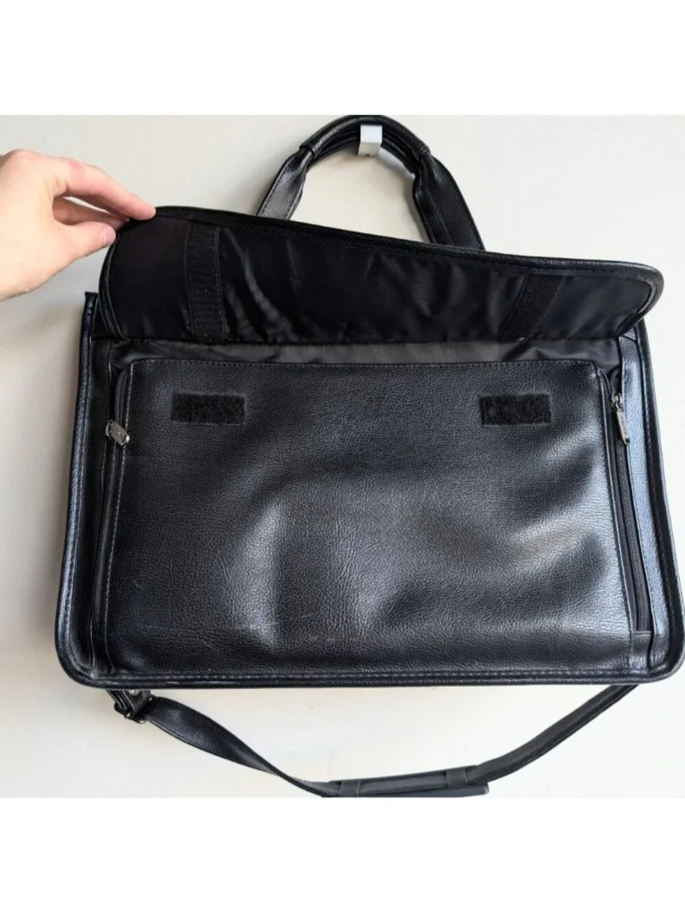 Bugatti Classic Black Leather Briefcase